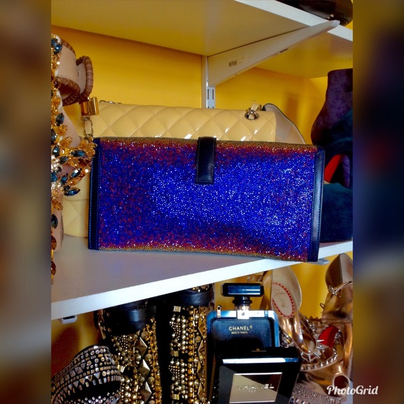 SOLD Authentic Hermès Swarovski Jige Clutch - Picture 2 of 6